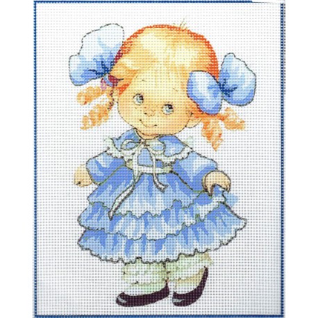 Gobelin 20x25 cm NG7 Kislány masnival