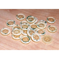 Gomb 1 cm sárga/zöld