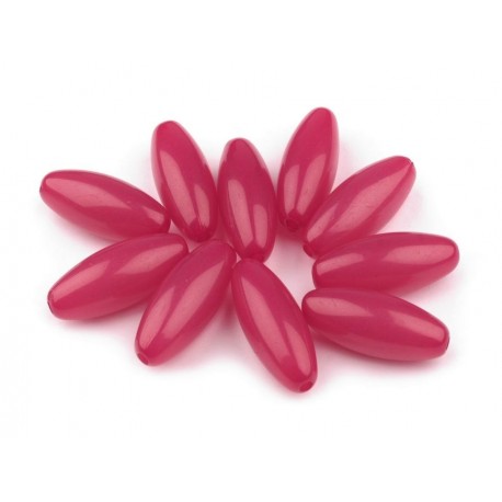 Műanyag gyöngy 1,3x3,2 cm ciklámen 10 db
