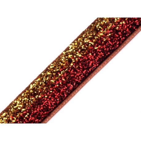 Bársonyszalag lurexszel 1,3 cm bordó
