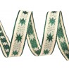 Díszszalag 1,5 cm zöld csillagos