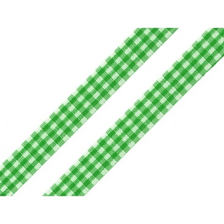 Kockás szalag 1,2 cm zöld