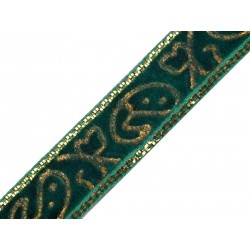 Díszszalag kártyán 2 m zöld/arany