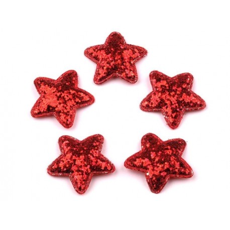 Dekoráció csillag 3,5 cm piros