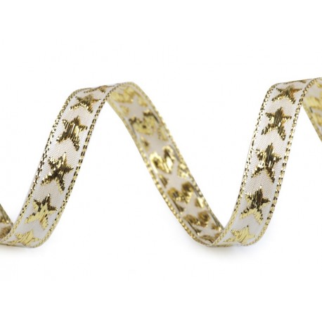 Karácsonyi szalag 1 cm krém