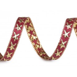 Karácsonyi szalag 1 cm bordó
