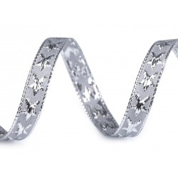 Karácsonyi szalag 1 cm ezüstszínű