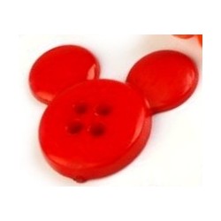 Babagomb 2 cm piros egérfej