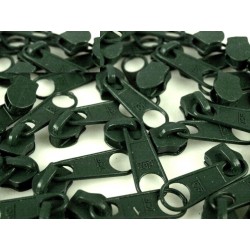 Cipzárkocsi spirálcipzárhoz 5 mm sötétzöld