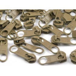 Cipzárkocsi spirálcipzárhoz 5 mm drapp