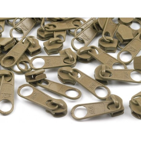 Cipzárkocsi spirálcipzárhoz 5 mm drapp