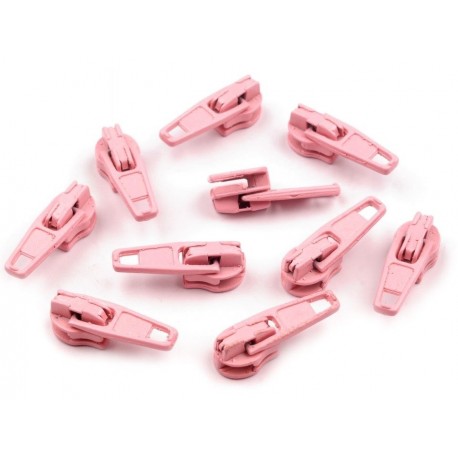 Cipzárkocsi spirálcipzárhoz 3 mm rózsaszín