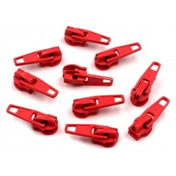 Cipzárkocsi spirálcipzárhoz 3 mm piros