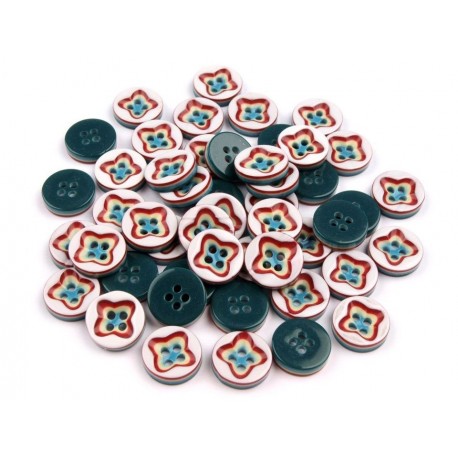 Gomb 1,2 cm fehér/színes