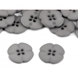 Gomb 2 cm szürke, virág alakú