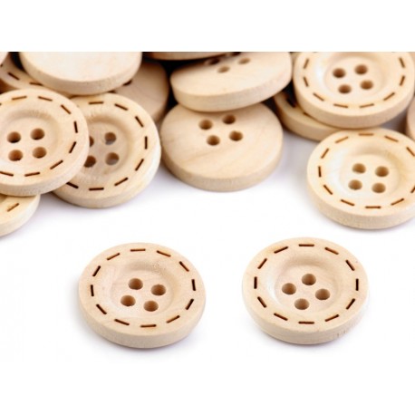 Gomb fa 1,8 cm tölgy bevágott