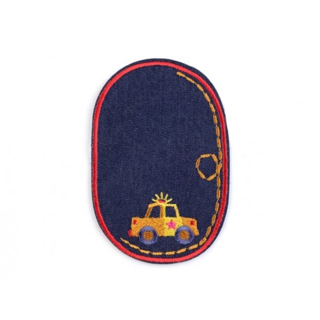 Vasalható farmerfolt piros rendőrautós