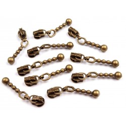 Cipzárkocsi spirálcipzárhoz 3 mm bronz
