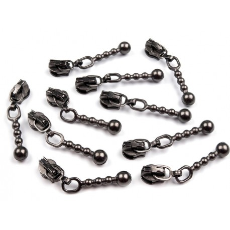 Cipzárkocsi spirálcipzárhoz 3 mm antikolt fekete