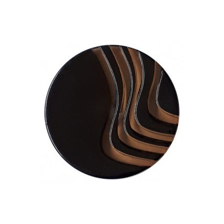 Dekorgomb 3 cm barna hullámmintás