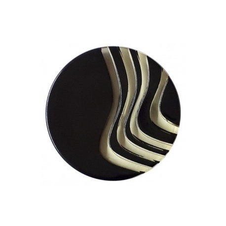 Dekorgomb 3 cm sárga hullámmintás