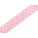 Szalag 1,9 cm pötyös babarózsaszín