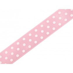 Szalag 1,9 cm pötyös babarózsaszín
