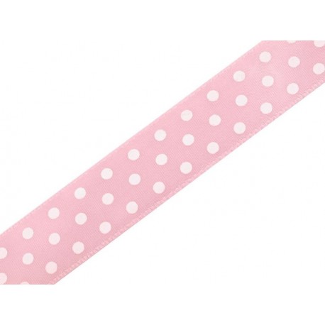 Szalag 1,9 cm pötyös babarózsaszín