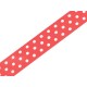 Szalag 1,9 cm pötyös korall