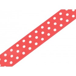 Szalag 1,9 cm pötyös korall