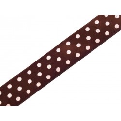 Szalag 1,9 cm pötyös barna