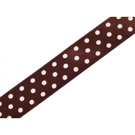 Szalag 1,9 cm pötyös barna