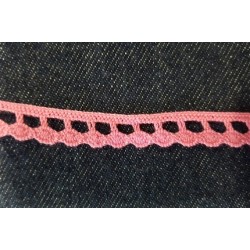 Pamutcsipke 1,1 cm rózsaszín hullámos szélcsipke