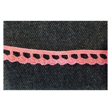 Pamutcsipke 1,1 cm rózsaszín hullámos szélcsipke