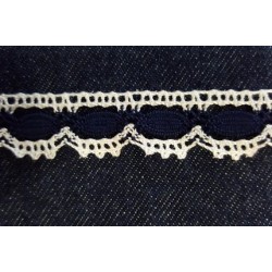 Pamutcsipke 1,9 cm fehér sötétkék mintával szélcsipke