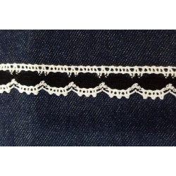 Pamutcsipke 1,9 cm fehér fekete mintával szélcsipke