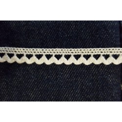 Pamutcsipke 1 cm törtfehér hullámos szélcsipke