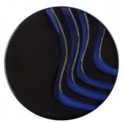 Dekorgomb 3 cm kék hullámmintás