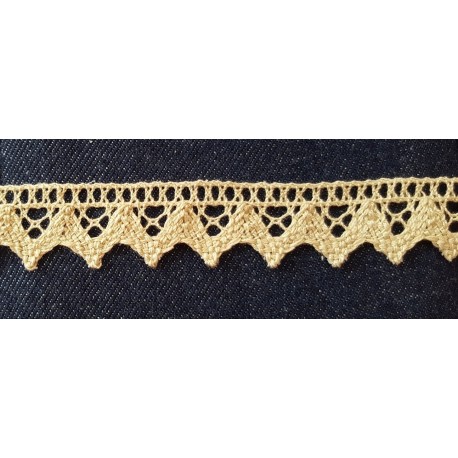 Pamutcsipke 2,3 cm bézs cikkcakkos szélcsipke