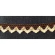 Pamutcsipke 2 cm barna krém mintás cikkcakkos szélcsipke