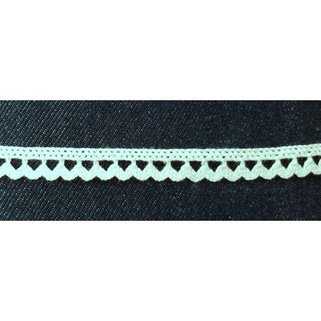 Pamutcsipke 1 cm halványmenta hullámos szélcsipke