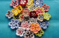 Gomb-virágok horgolva