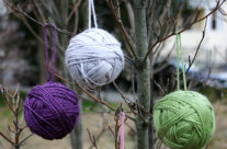 Fonalgombolyag karácsonyfára