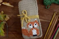 Hímzett, horgolt horgolótűtartó